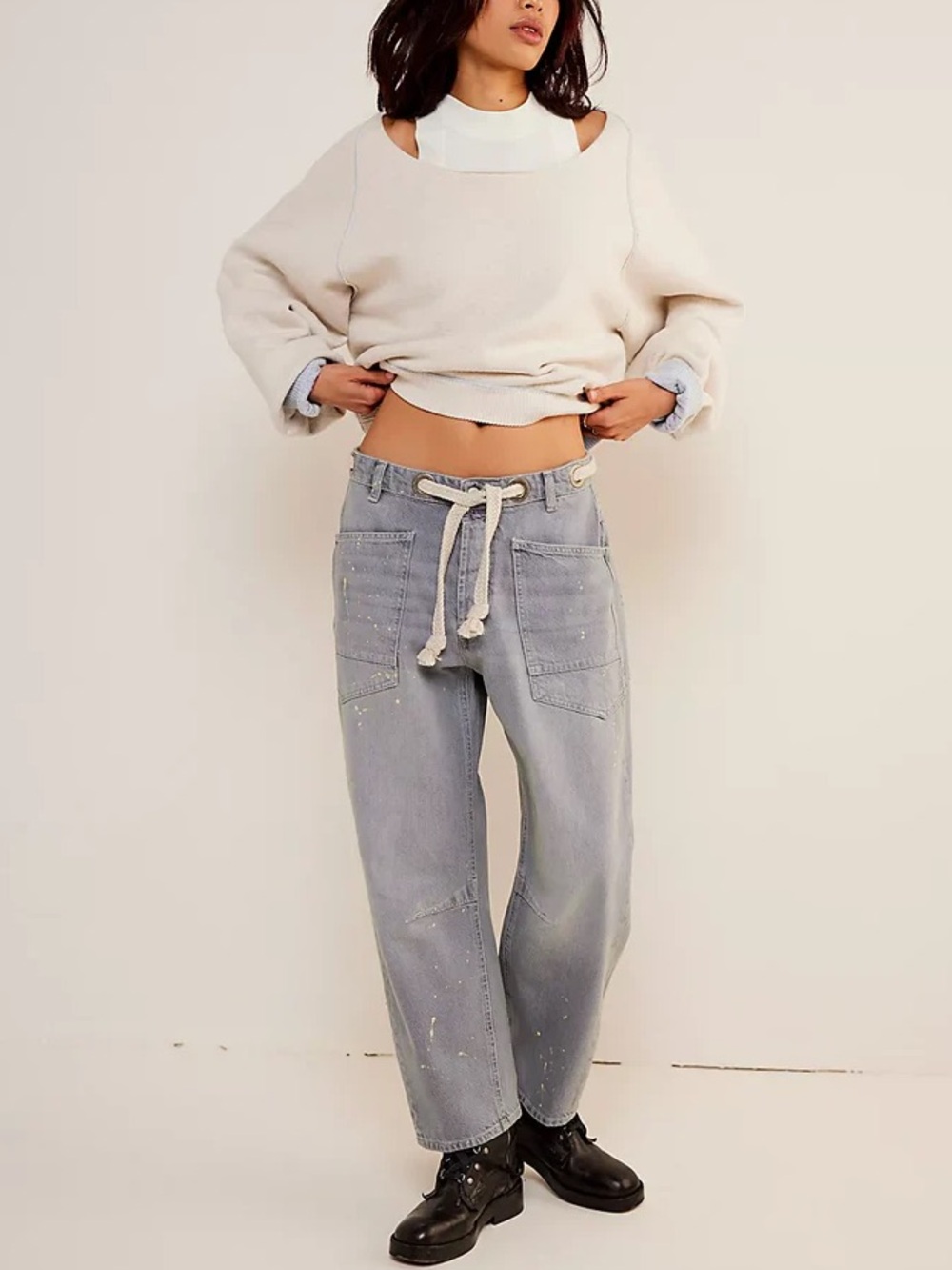 FREE PEOPLE We The Free Moxie Pull-On Barrel Jeans